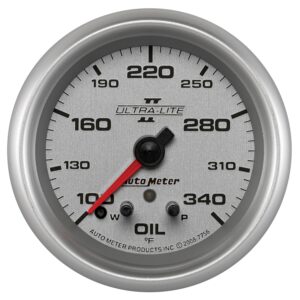 AUTOMETER Oil Temperature Gauge 2 5/8", 340°f, Stepper Motor W/ Peak & Warn, Ultra-Lite II