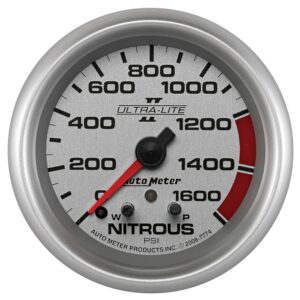 AUTOMETER Nitrous Pressure Gauge 2 5/8", 1600PSI, Stepper Motor W/ Pk & Wrn, Ultra-Lite II
