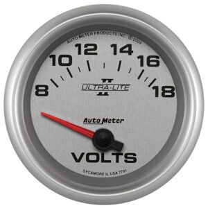 AUTOMETER Voltmeter Gauge 2 5/8", 18V, Electric, Ultra-Lite II