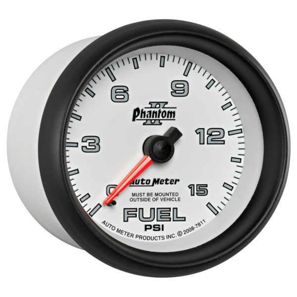 AUTOMETER Fuel Pressure Gauge 2 5/8", 15PSI, Mechanical, Phantom II - Image 5
