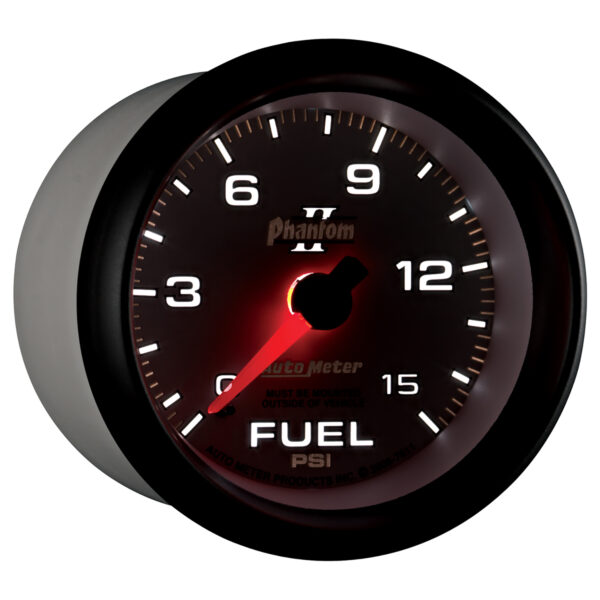 AUTOMETER Fuel Pressure Gauge 2 5/8", 15PSI, Mechanical, Phantom II - Image 6