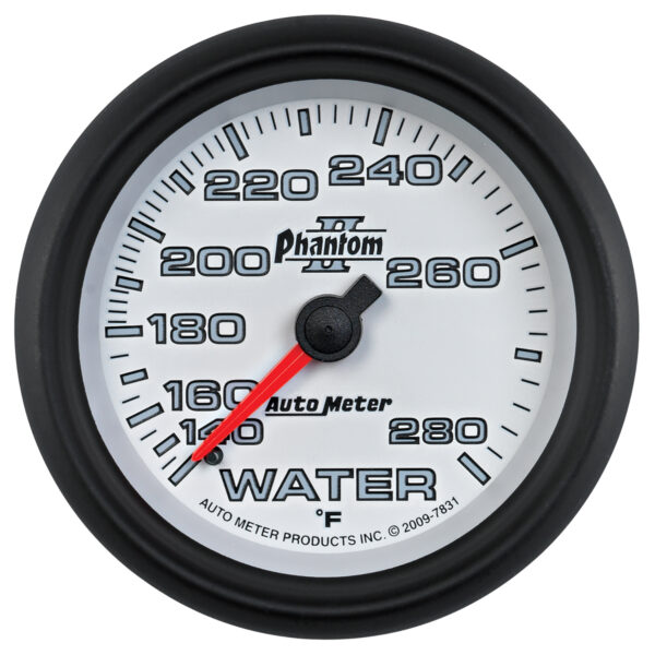 AUTOMETER Water Temperature Gauge 2 5/8", 140-280°f, Mechanical, Phantom II