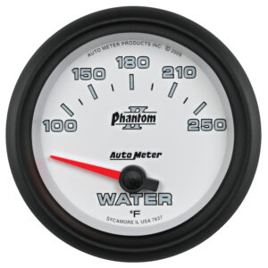 AUTOMETER Water Temperature Gauge 2 5/8", 100-250°f, Electric, Phantom II