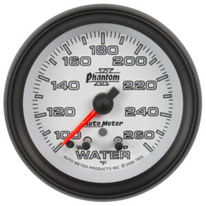 AUTOMETER Water Temperature Gauge 2 5/8", 260°f, Stepper Motor W/ Peak & Warn, Phantom II