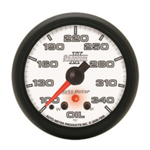 AUTOMETER Oil Temperature Gauge 2 5/8", 340°f, Stepper Motor W/ Peak & Warn, Phantom II