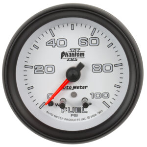 AUTOMETER Fuel Pressure Gauge 2 5/8", 100PSI, Stepper Motor W/ Peak & Warn, Phantom II