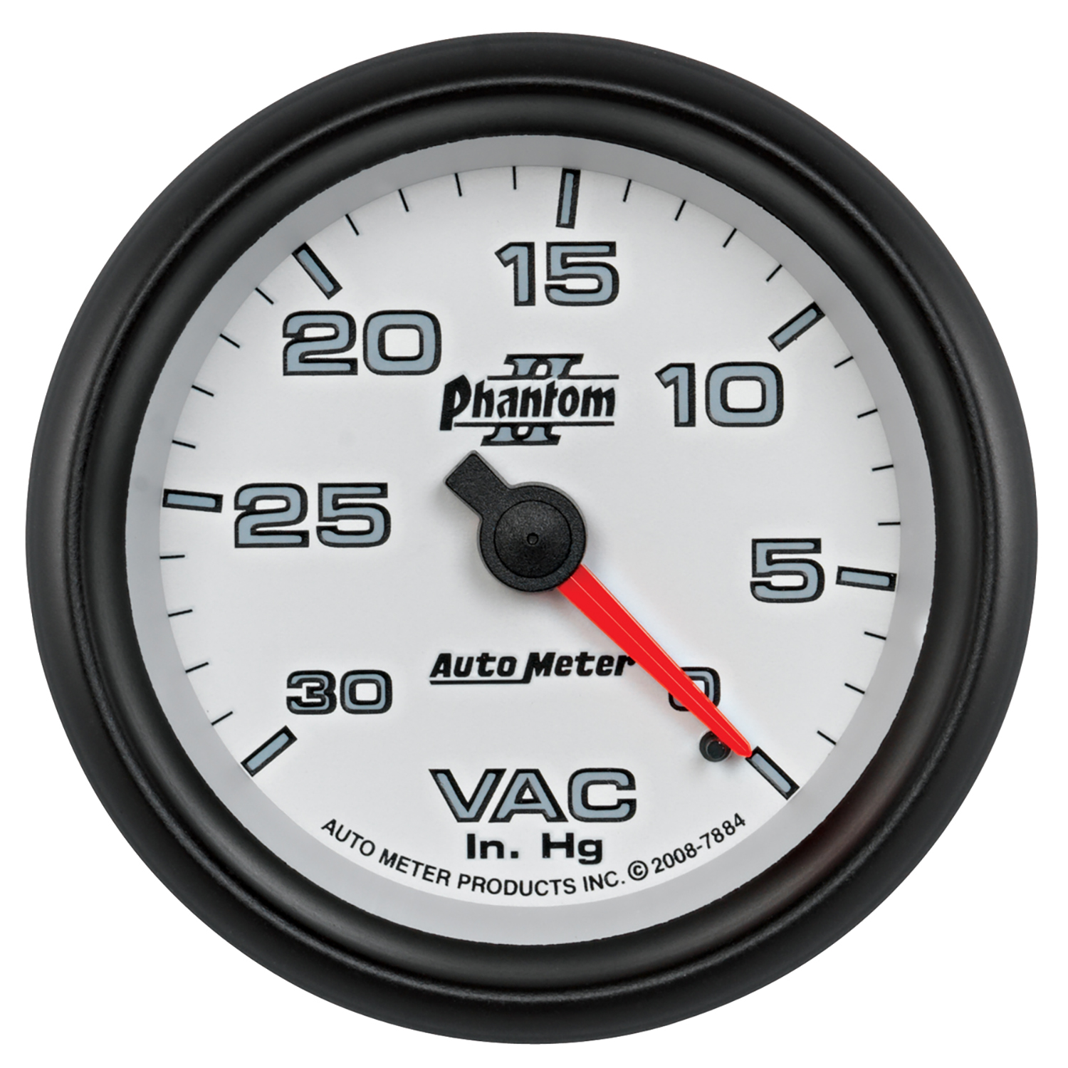 AUTOMETER Vacuum Gauge 2 5/8", 30Inhg, Mechanical, Phantom II