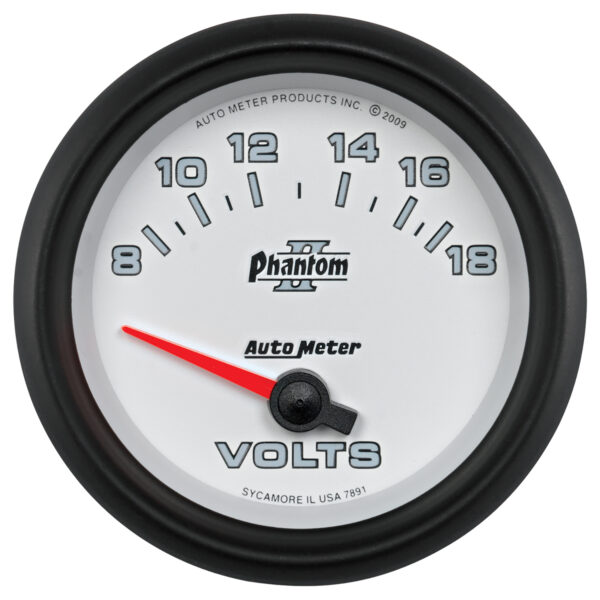 AUTOMETER Voltmeter Gauge 2 5/8", 18V, Electric, Phantom II