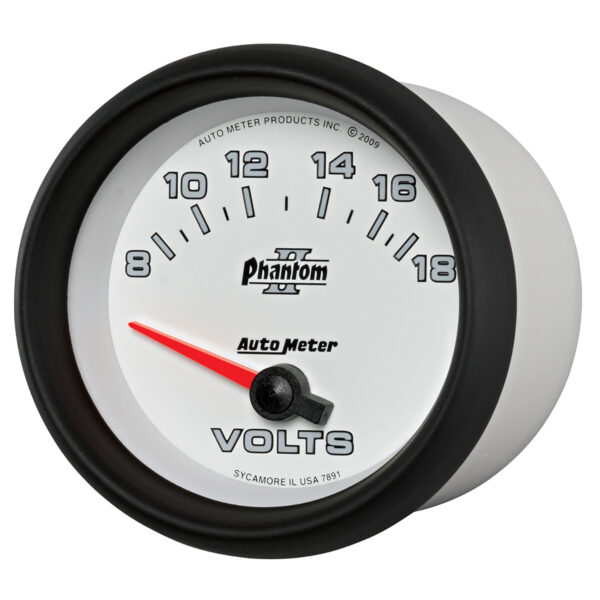 AUTOMETER Voltmeter Gauge 2 5/8", 18V, Electric, Phantom II - Image 2