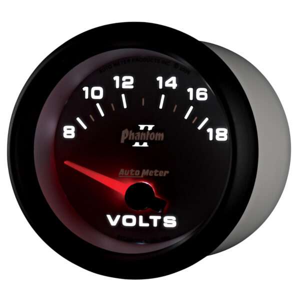 AUTOMETER Voltmeter Gauge 2 5/8", 18V, Electric, Phantom II - Image 3