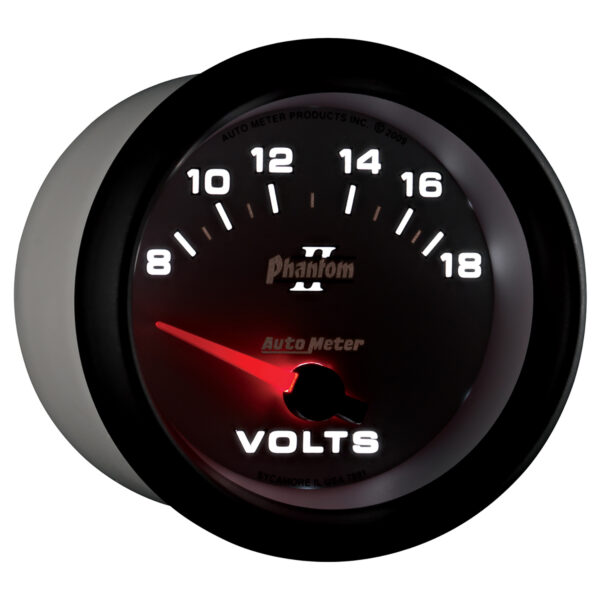 AUTOMETER Voltmeter Gauge 2 5/8", 18V, Electric, Phantom II - Image 6