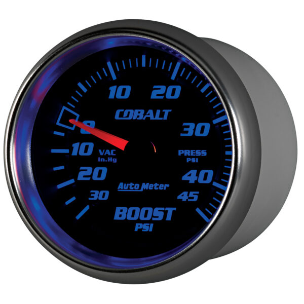 AUTOMETER Vacuum/Boost Gauge 2 5/8", 30Inhg-45PSI, Mechanical, Cobalt - Image 3