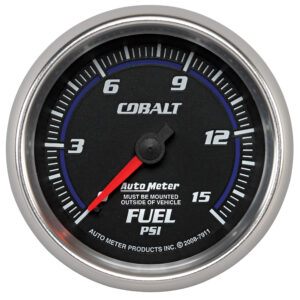 AUTOMETER Fuel Pressure Gauge 2 5/8", 15PSI, Mechanical, Cobalt