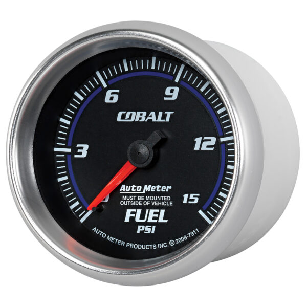 AUTOMETER Fuel Pressure Gauge 2 5/8", 15PSI, Mechanical, Cobalt - Image 2