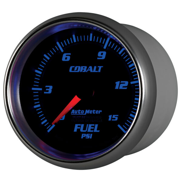 AUTOMETER Fuel Pressure Gauge 2 5/8", 15PSI, Mechanical, Cobalt - Image 3