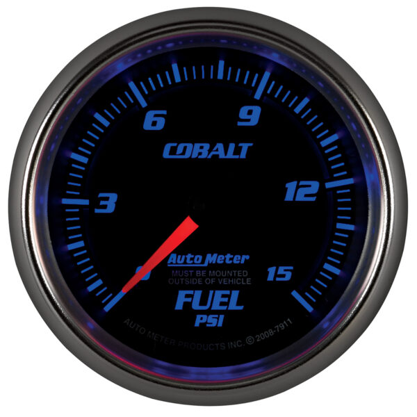 AUTOMETER Fuel Pressure Gauge 2 5/8", 15PSI, Mechanical, Cobalt - Image 4