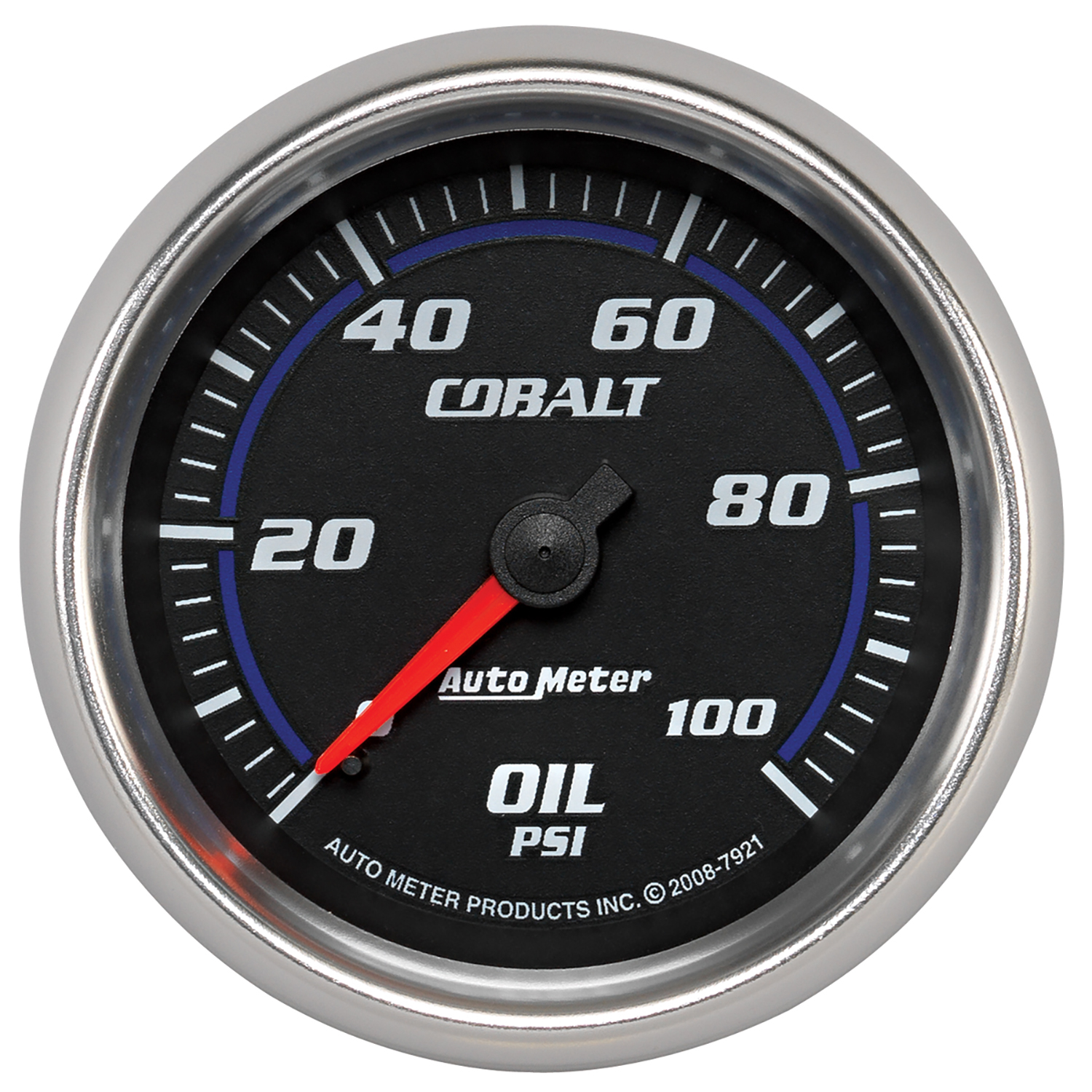 AUTOMETER Oil Pressure Gauge 2 5/8", 100PSI, Mechanical, Cobalt