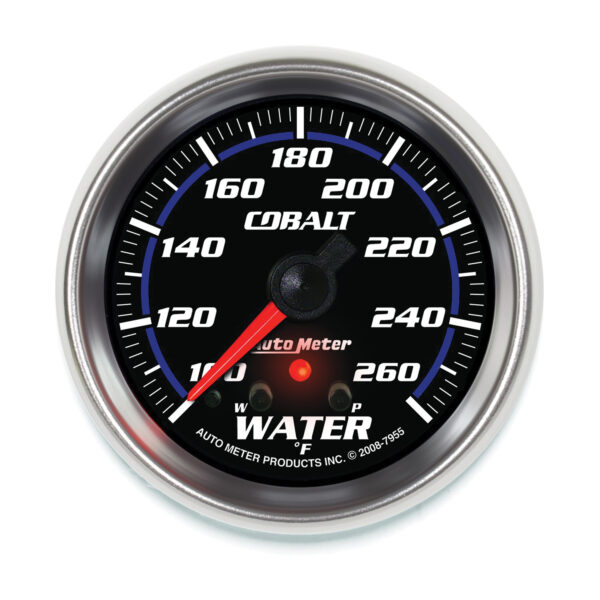 AUTOMETER Water Temperature Gauge 2 5/8", 260°f, Stepper Motor W/ Peak & Warn, Cobalt