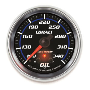 AUTOMETER Oil Temperature Gauge 2 5/8", 340°f, Stepper Motor W/ Peak & Warn, Cobalt