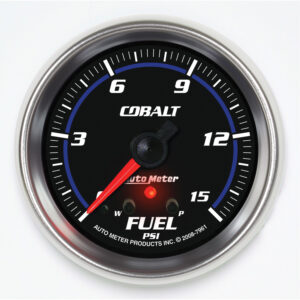 AUTOMETER Fuel Pressure Gauge 2 5/8", 15PSI, Stepper Motor W/ Peak & Warn, Cobalt