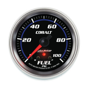 AUTOMETER Fuel Pressure Gauge 2 5/8", 100PSI, Stepper Motor W/ Peak & Warn, Cobalt