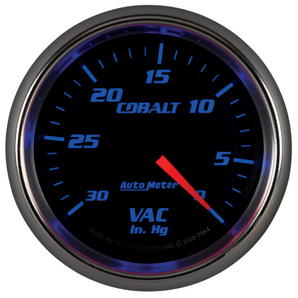 AUTOMETER Vacuum Gauge 2 5/8", 30Inhg, Mechanical, Cobalt - Image 4