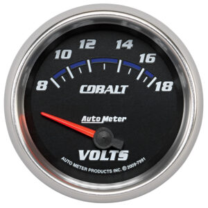 AUTOMETER Voltmeter Gauge 2 5/8", 18V, Electric, Cobalt