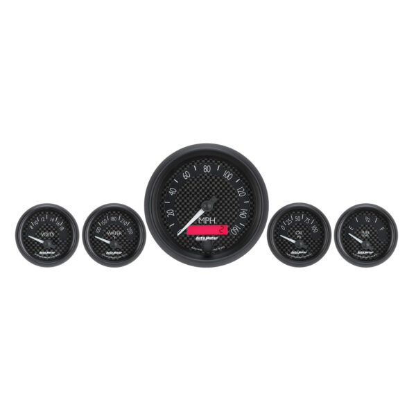 AUTOMETER 5pc Gauge Kit 3 3/8" & 2 1/16", Elec. Speedometer, Gt