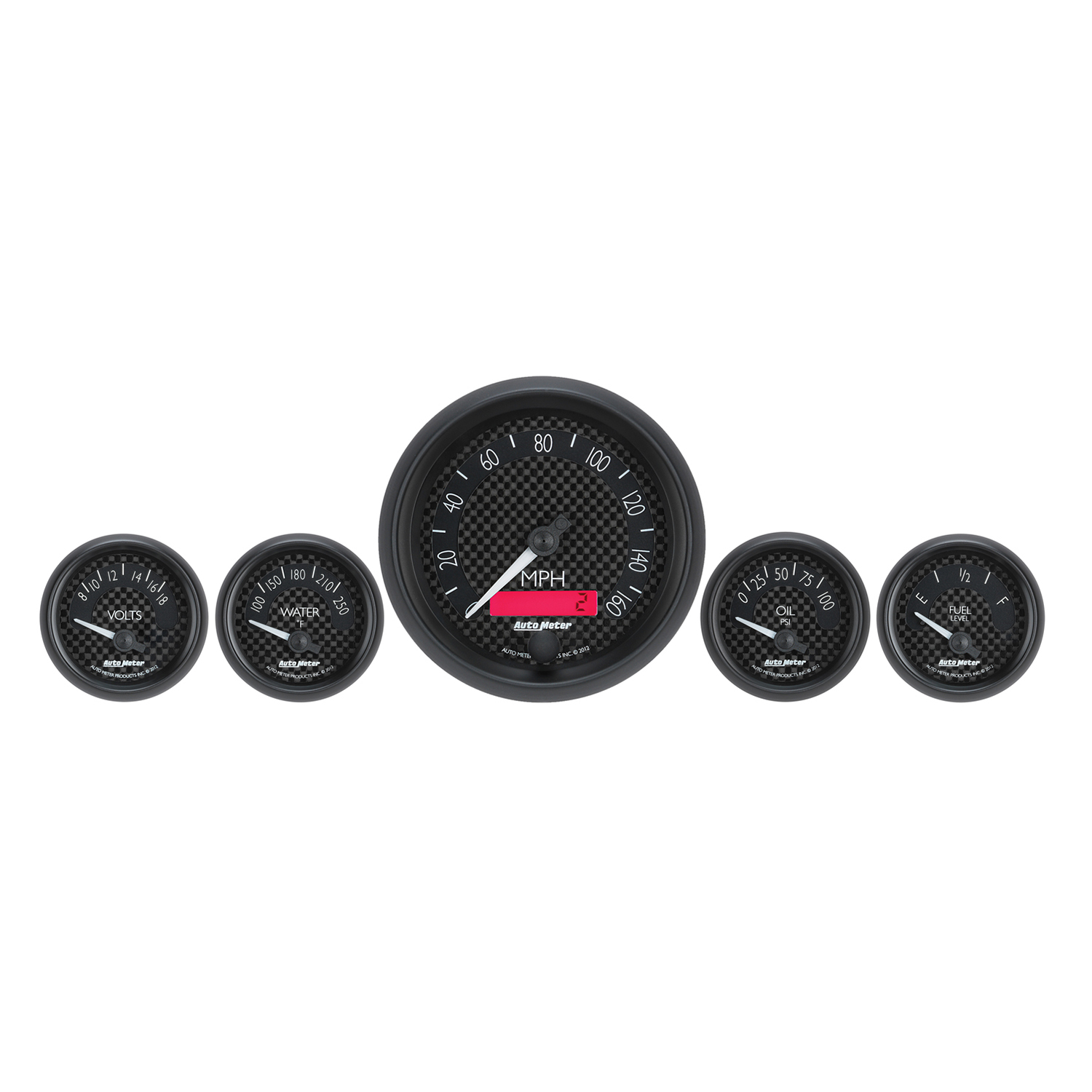 AUTOMETER 5pc Gauge Kit 3 3/8" & 2 1/16", Elec. Speedometer, Gt