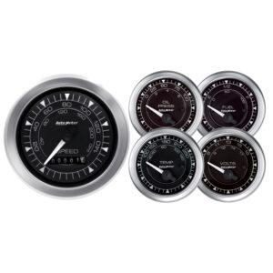 AUTOMETER 5pc Gauge Kit 3 3/8" & 2 1/16", Elec. Speedometer, Chrono