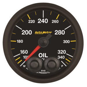 AUTOMETER Oil Temperature Gauge 2 1/16", 340°f, Stepper Motor W/Peak & Warn, Nascar Can