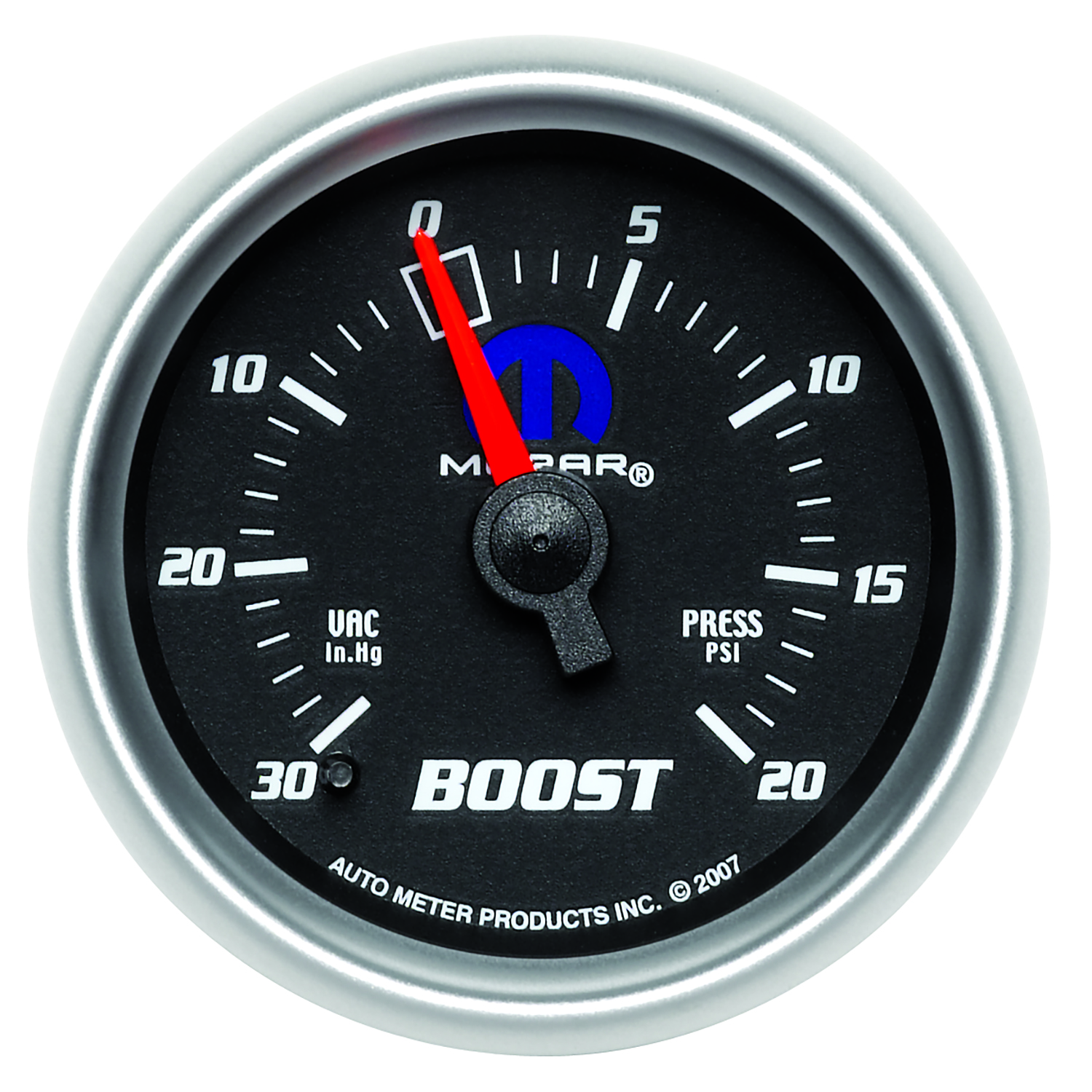AUTOMETER Vacuum/Boost Gauge 2 1/16", 30Inhg-20PSI, Mechanical, Black, Mopar