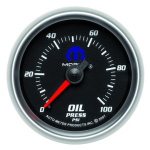 AUTOMETER Oil Pressure Gauge 2 1/16", 100PSI, Mechanical, Black, Mopar