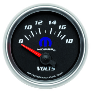 AUTOMETER Voltmeter Gauge 2 1/16", 18V, Electric, Black, Mopar