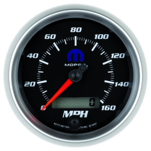 AUTOMETER Speedometer Gauge 3 3/8", 160MPH, Elec. Programmable, Black, Mopar