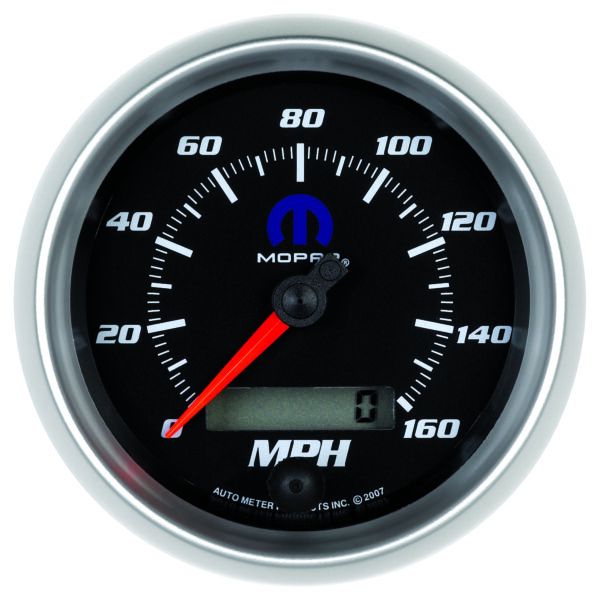 AUTOMETER Speedometer Gauge 3 3/8", 160MPH, Elec. Programmable, Black, Mopar