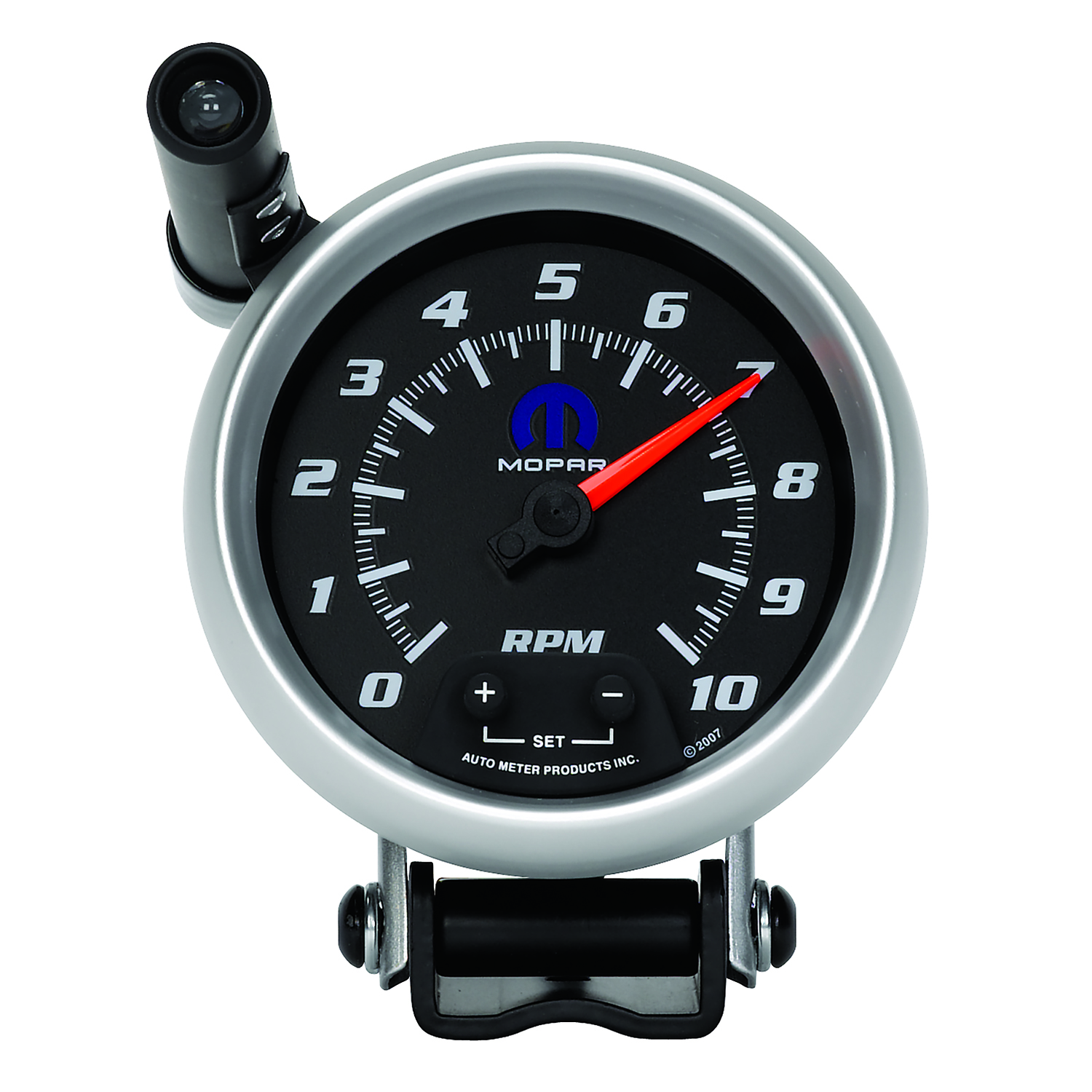 AUTOMETER Tachometer Gauge 3 3/4", 10K RPM, Pedestal W/ Ext. Quick-Lite, Black, Mopar