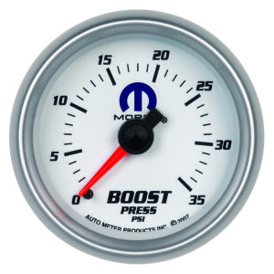 AUTOMETER Boost Gauge 2 1/16", 35PSI, Mechanical, White, Mopar
