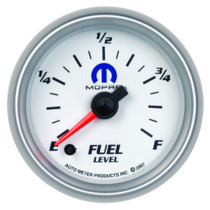 AUTOMETER Fuel Level Gauge 2 1/16", 0-280° Programmable, White, Mopar