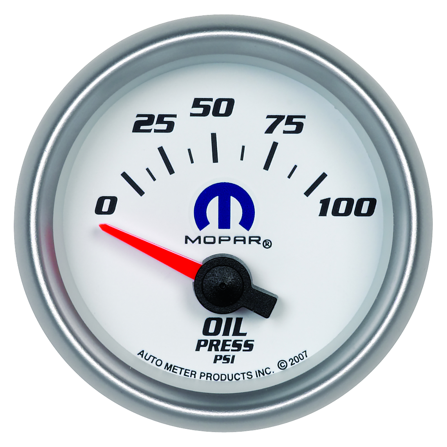 AUTOMETER Oil Pressure Gauge 2 1/16", 100PSI, Electric, White, Mopar