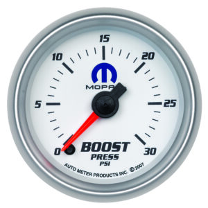 AUTOMETER Boost Gauge 2 1/16", 30PSI, Digital Stepper Motor, White, Mopar
