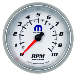 AUTOMETER Tachometer Gauge 3 3/8", 10K RPM, In-Dash, White, Mopar