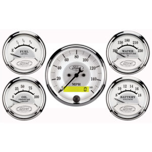AUTOMETER 5pc Gauge Kit 3 1/8" & 2 1/16", Elec. Speedometer, Ford Masterpiece