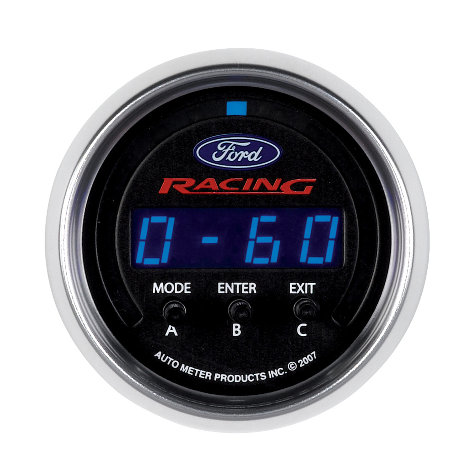 AUTOMETER Gauge, Perf Meter, 2 1/16", 1/4 Mile/Hp/0-60/60-0/G Forces, Digital, Ford Racing