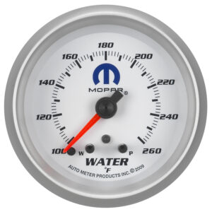AUTOMETER Water Temperature Gauge 2 5/8", 260°f, Stepper Motor W/ Peak & Warn, White, Mopar