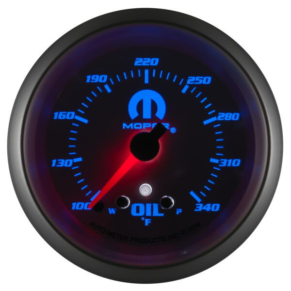 AUTOMETER Oil Temperature Gauge 2 5/8", 340°f, Stepper Motor W/ Peak & Warn, White, Mopar - Image 4