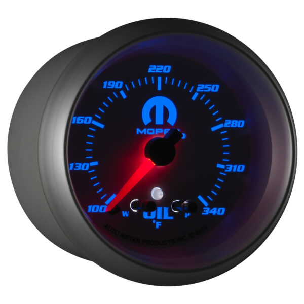 AUTOMETER Oil Temperature Gauge 2 5/8", 340°f, Stepper Motor W/ Peak & Warn, White, Mopar - Image 5