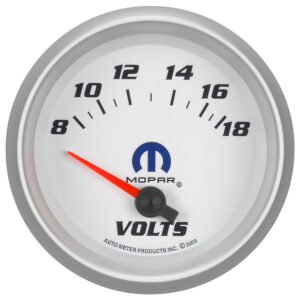 AUTOMETER Voltmeter Gauge 2 5/8", 18V, Electric, White, Mopar