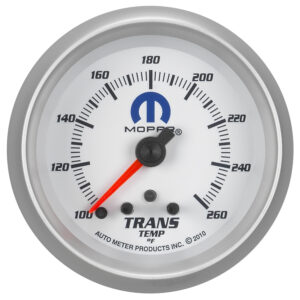 AUTOMETER Transmission Temperature Gauge 2 5/8", 260°f, Stepper Motor W/ Peak & Warn, White, Mopar