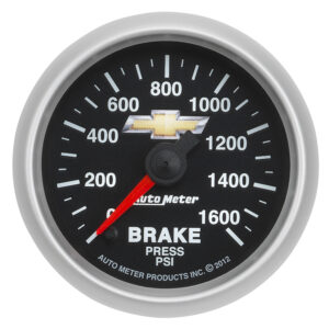 AUTOMETER Brake Pressure Gauge 2 1/16", 1600PSI, Digital Stepper Motor, Chevy Gold Bowtie